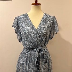 NWT - blue maxi dress with tie